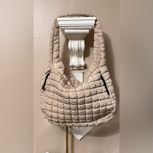 FP Movement by Free People Handbags - FP Movement by Free People Quilted Puffer Shoulder Bag - Beige